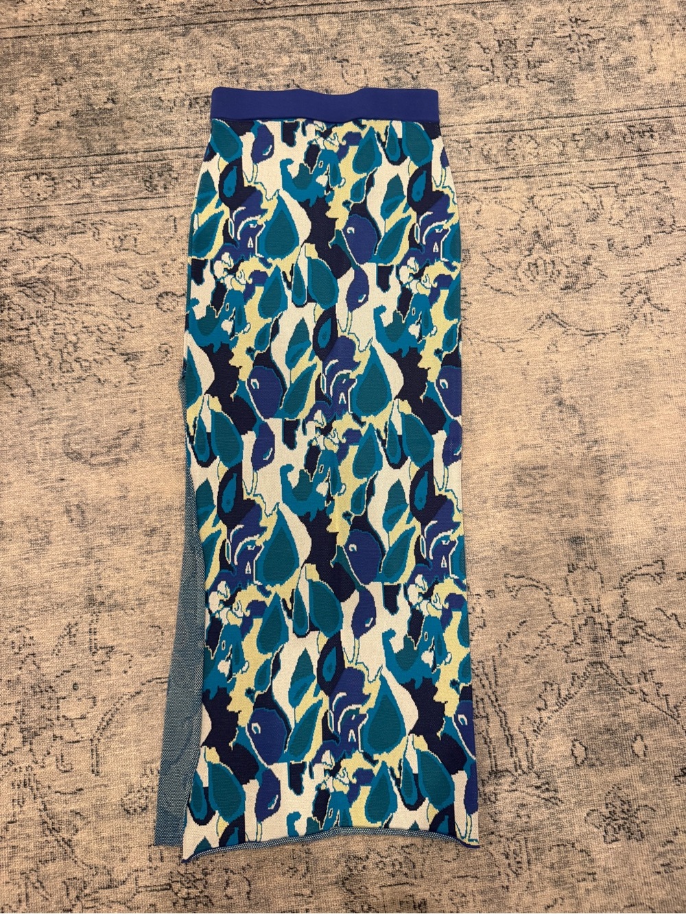 STAUD Blue Teal Floral Swim Sarong